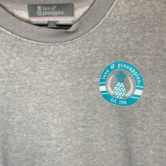Love and Pineapples Heather Gray Sweatshirt - Picture 2 of 5